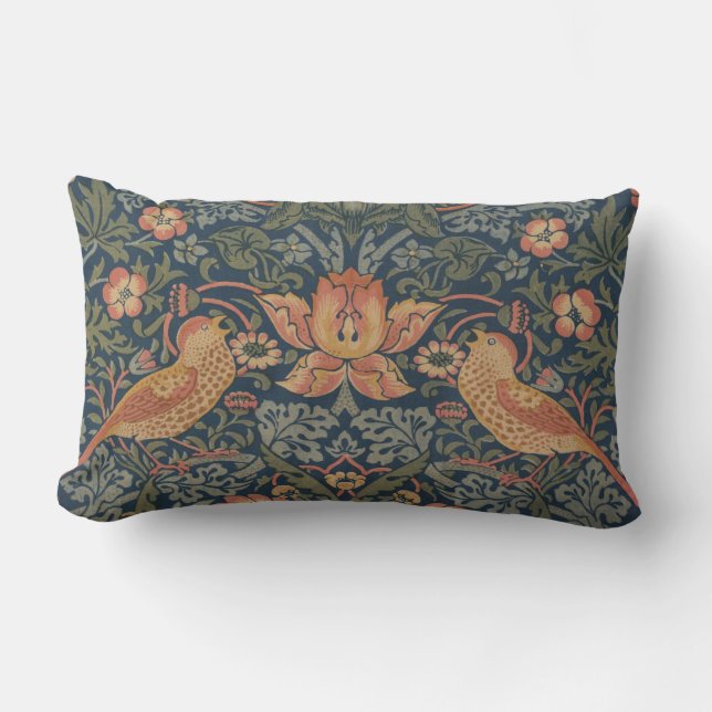 Coussin Rectangle William Morris Fraise Voleurs Oiseaux (Recto)