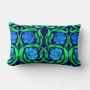 Coussin Rectangle William Morris Pimpernel, Cobalt Blue et Green
