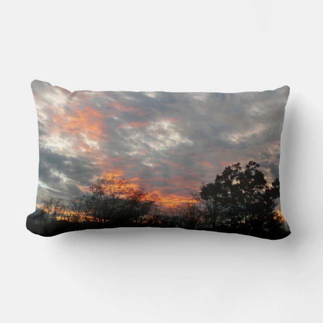 Coussin Rectangle Winter Sunset Nature Paysage Photographie (Recto)