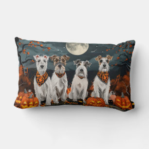 Coussin Rectangle Wirefox Terrier Halloween Éffrayant