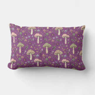 Coussin Rectangle Witchy Plum Purple Fungi Seamless Pattern Gift