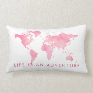Coussin Rectangle World Map Life est une aventure pour les enfants