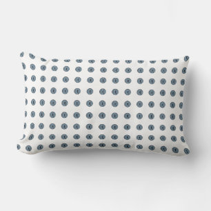 Coussin Rectangle Yeux à points bleu d'Halloween