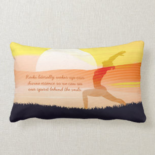 Coussin Rectangle Yoga Enseignant Soleil Salutation Moitié Lune Pose
