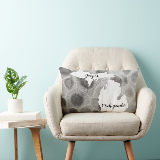 Coussin Rectangle Yooper Michigander Petoskey Stone Motif (Chaise)