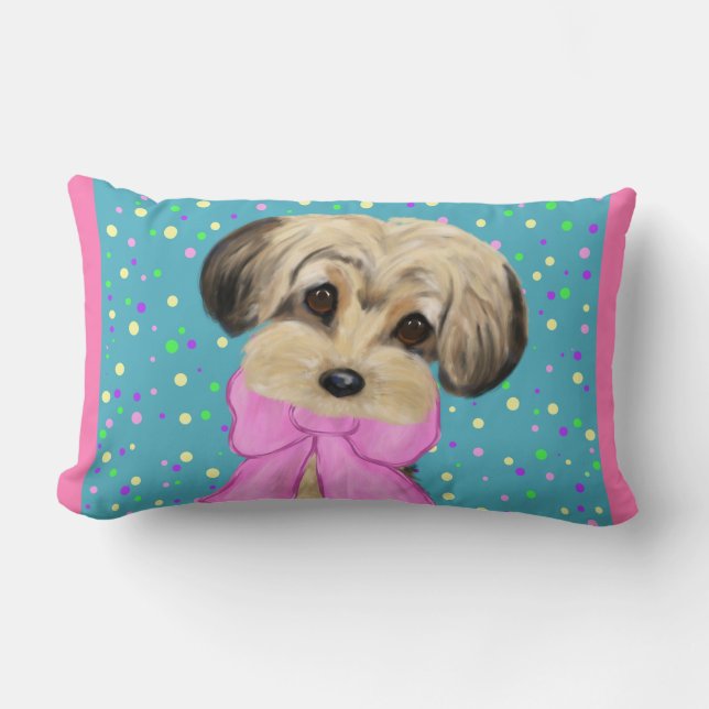 Coussin Rectangle Yorkie Poo (Recto)