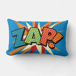 Coussin Rectangle ZAP POW Fun Retro Comic Livre Pop Art