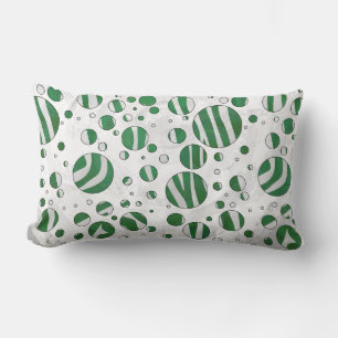 Coussin Rectangle Zebra Green et White Polka Point