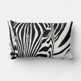 Coussin Rectangle Zebra portrait noir et blanc