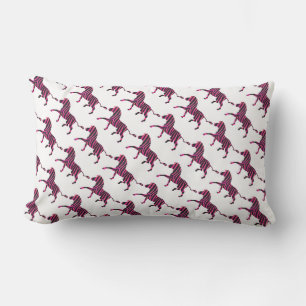 Coussin Rectangle Zebra Silhouette noir et rose chaud