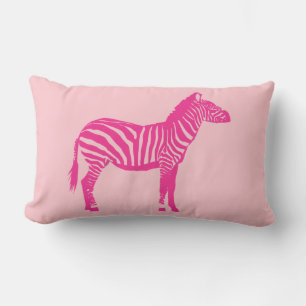 Coussin Rectangle Zèbre - Fuchsia et rose clair