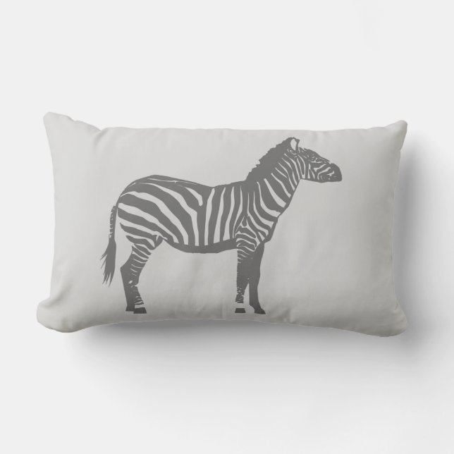 Coussin Rectangle Zèbre - Nuances de gris / gris (Recto)