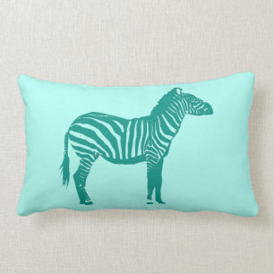Coussin Rectangle Zèbre - turquoise et Aqua