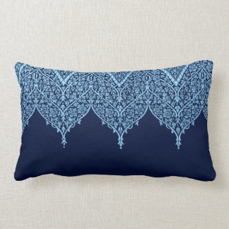 Coussin Rectangle Zen vintage floral bleu de motif indien antique