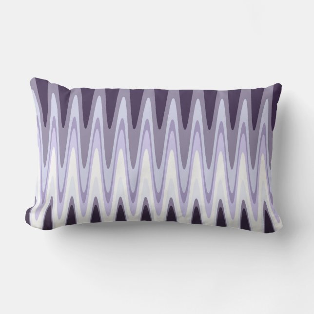 Coussin Rectangle Zig Zag noir blanc gris foncé violet Motif beige (Recto)