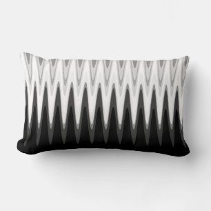 Coussin Rectangle Zig Zag noir blanc gris Motif