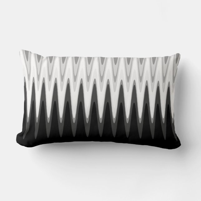 Coussin Rectangle Zig Zag noir blanc gris Motif (Recto)