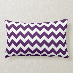 Coussin Rectangle Zigzag pourpre et blanc