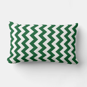 Coussin Rectangle Zigzag vert et blanc