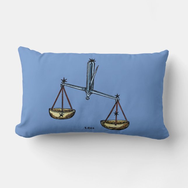 Coussin Rectangle Zodiaque : Balance en couleurs (Recto)