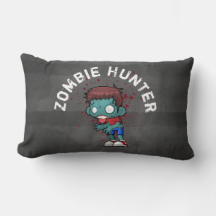 Coussin Rectangle Zombie Hunter with Blood Splatter Creepy