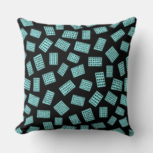 Coussin Rectangles Abstraites 081122 - Bleu glacé sur noir