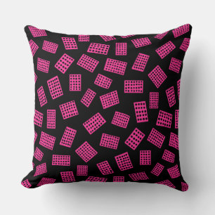 Coussin Rectangles Abstraites 081122 - Rose chaud sur noir