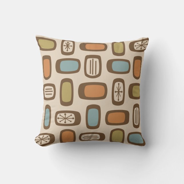 Coussin Rectangles arrondies MCM du milieu du siècle (Recto)