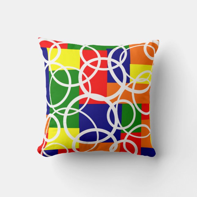 Coussin Rectangles et anneaux (Recto)
