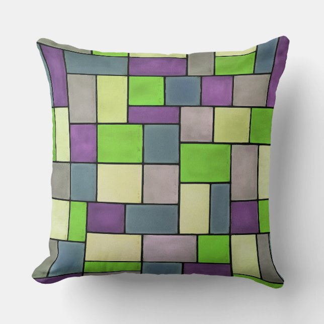 Coussin Rectangles Géométriques Colorés 3 (Recto)