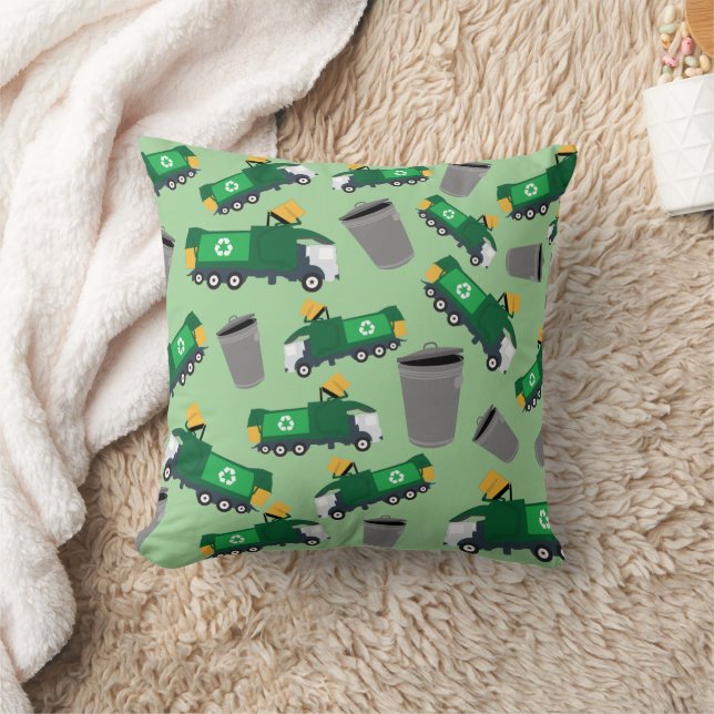 Coussin Recyclage Motif de camion-poubelle (Couverture)