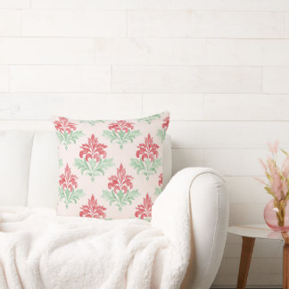 Coussin Red and Green Grandmillennial Christmas Damask