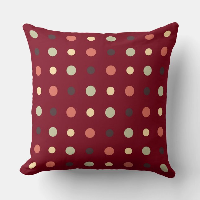 Coussin Red and Mauve Dots (Recto)