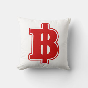 Coussin RED BAHT SIGNER ฿ Thai Money Devise ฿