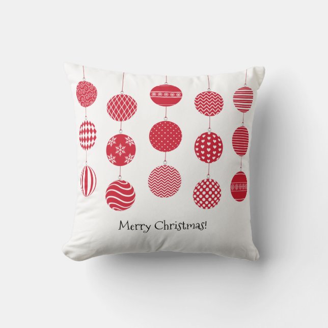 Coussin Red Christmas Balls (Recto)