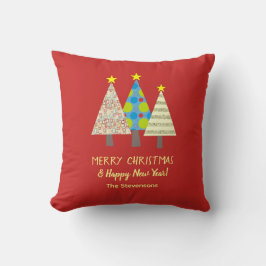 Coussin Red Christmas Tree Custom Holiday