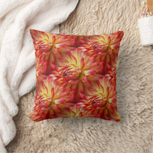 Coussin Red Dahlia Flower Motif Nature