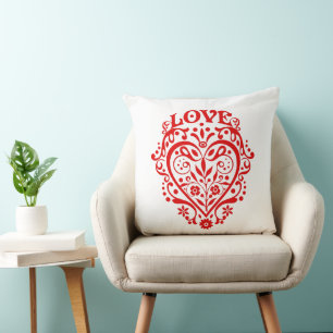 Coussin Red Fancy Love Heart 20in