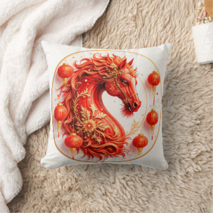 Coussin Red Fire Horse - Conception de la fête du Nouvel A