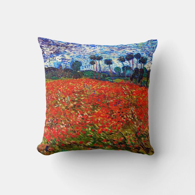Coussin Red Flower Field, Van Gogh (Recto)