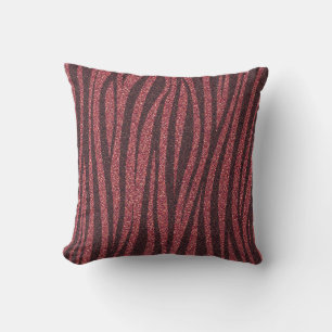 Coussin Red Glitter Zebra