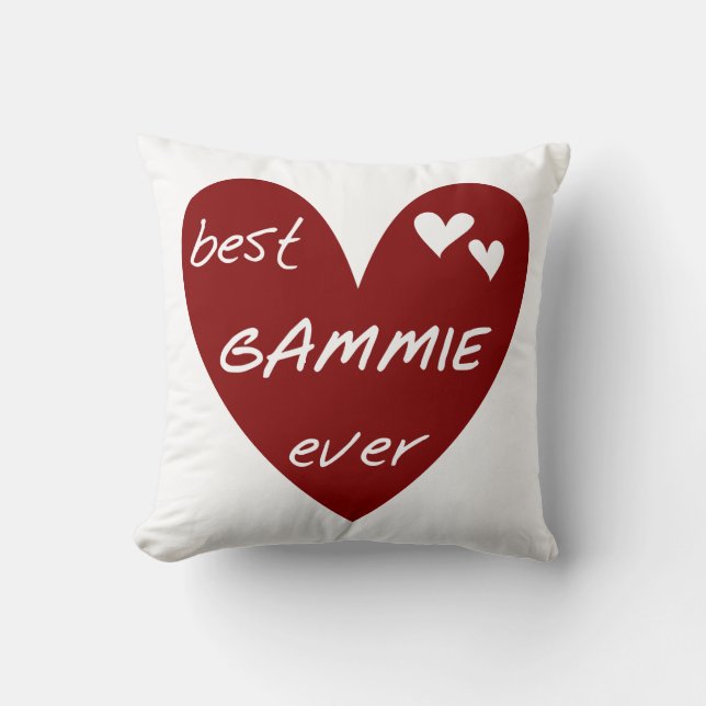Coussin Red Heart Best Gammie Ever Cadeaux (Recto)