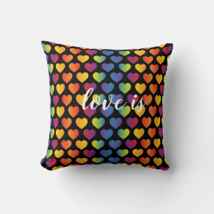 Coussin red heart witkel pattern