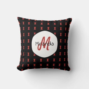 Coussin Red Hourglass Black Widow Motif Nom monographique
