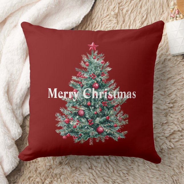 Coussin Red Joyeux arbres de Noël (Couverture)