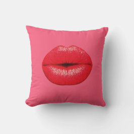 Coussin Red Lipstick pop art rose