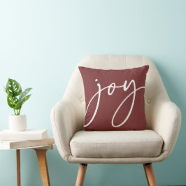 Coussin Red manuscrit Script Joy Holiday