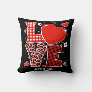 Coussin Red Plaid Leopard Love Football Heart Sports Valen