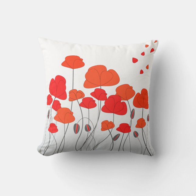 Coussin Red Poppies (Recto)