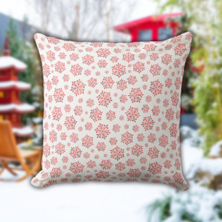 Coussin Red Snowflake Pattern
